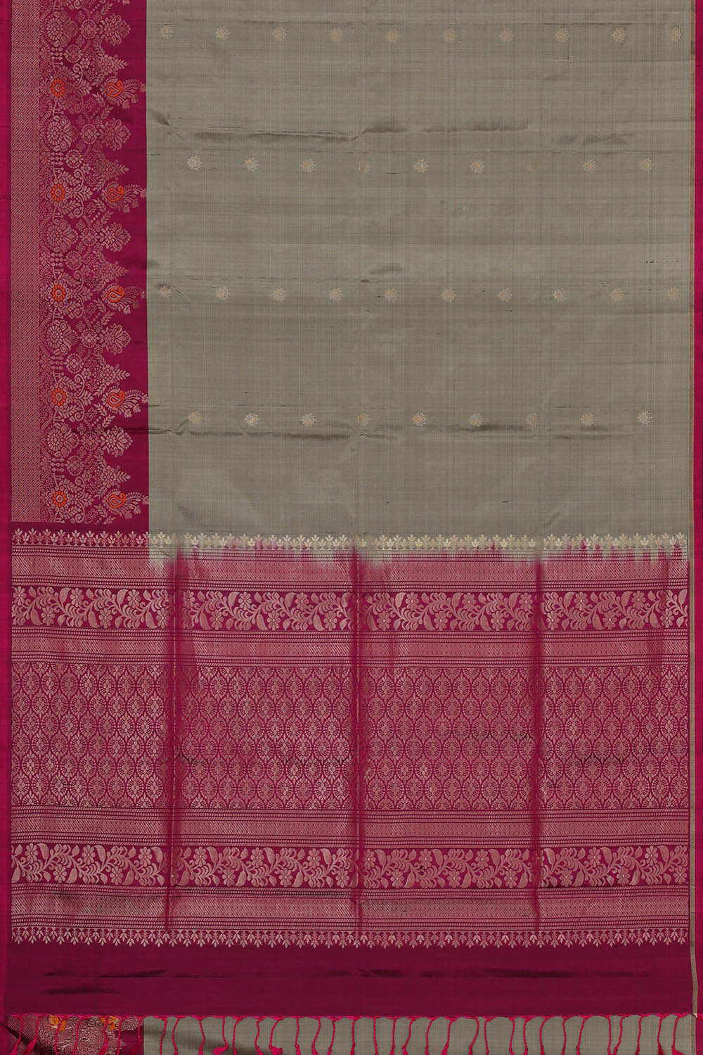 Image of Grey Silk Saree